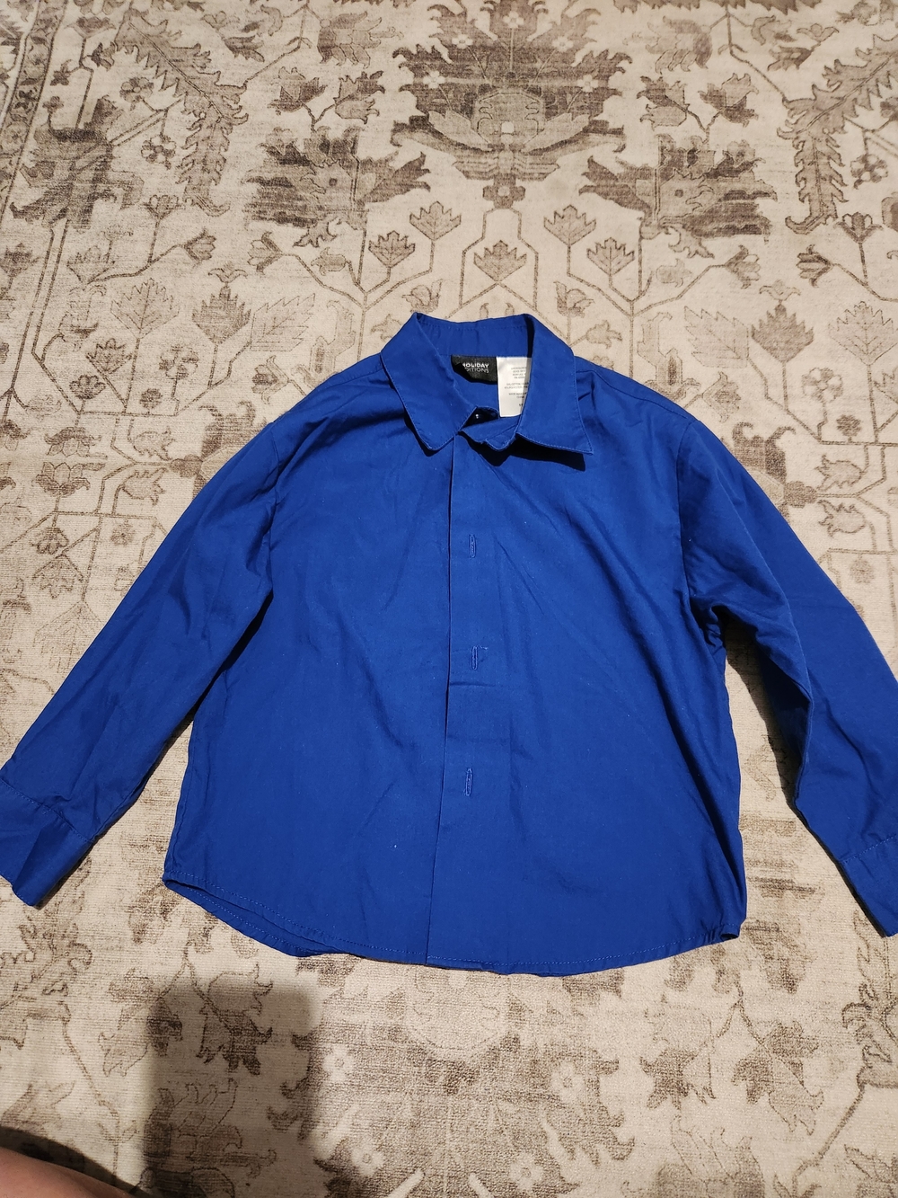 Van Heusen Men's Royal Blue Button-Up Dress Shirt